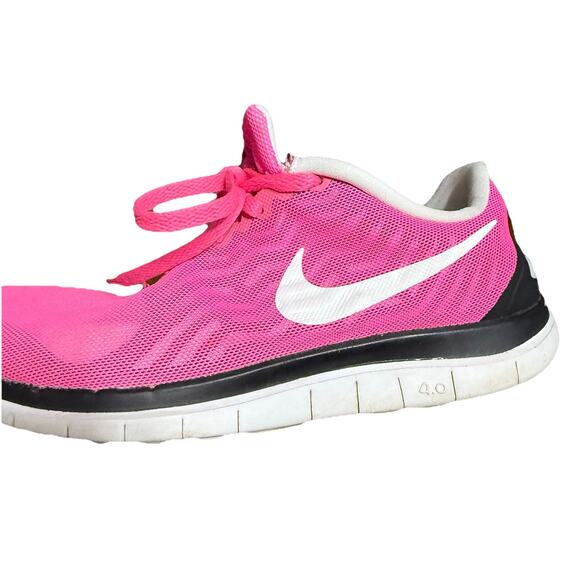Nike Free 4.0 Flyknit Pink Running Sneaker Women’s Size 8 - Picture 4 of 8